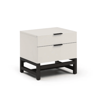Oriana Stone & Black Luxury 2 Drawer Bedside Table Furniture 