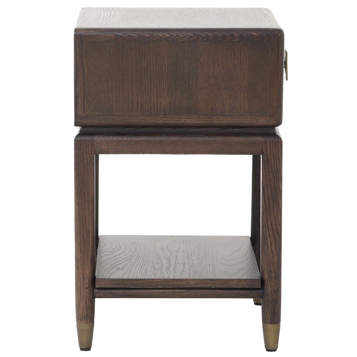 Osmund Dark Hammered Oak Effect 1 Drawer Bedside Table Furniture 