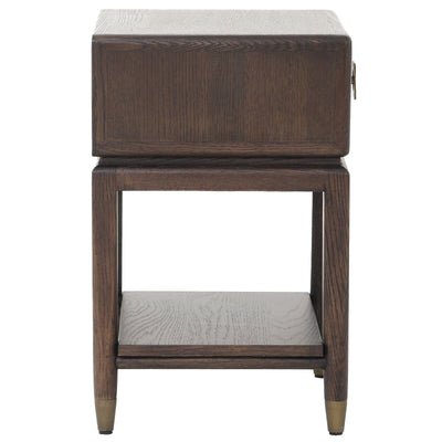 Osmund Dark Hammered Oak Effect 1 Drawer Bedside Table Furniture 