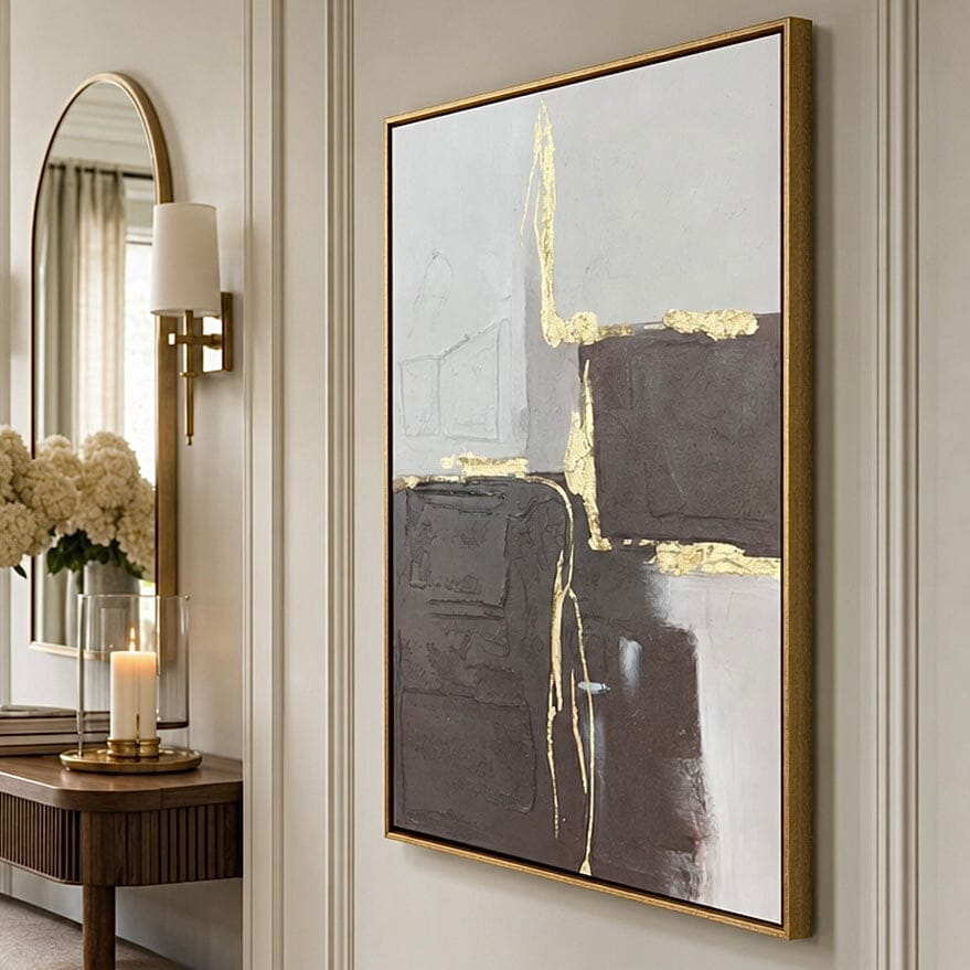 Otranto Brown, Cream & Gold Abstract Wall Art Accessories 