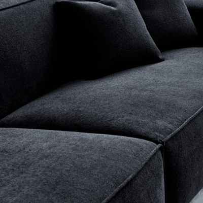 Ottilie Charcoal Boucle 4 Seater Sofa with Footstool Sofa 