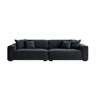 Ottilie Midnight Boucle 4 Seater Sofa with Footstool Sofa 
