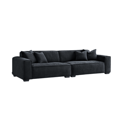 Ottilie Midnight Boucle 4 Seater Sofa with Footstool Sofa 