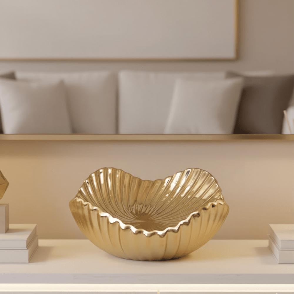 Oville Gold Decorative Wavy Edge Dish Accessories 