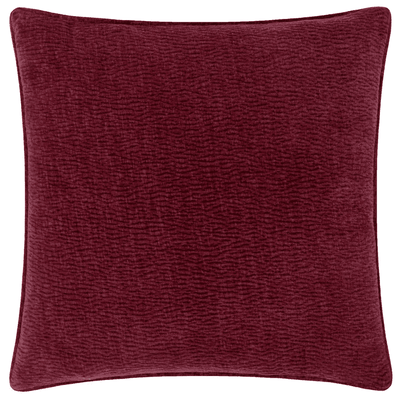 Paige Burgundy Woven Textured Feather Filled Cushion - 50x50cm Textiles 