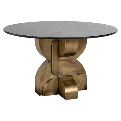 Palermo Gold Dining Table with Black Marble Top Furniture 