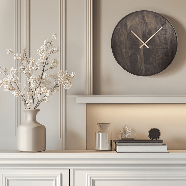 Palermo Large Brown Mango Wood Wall Clock Accessories 