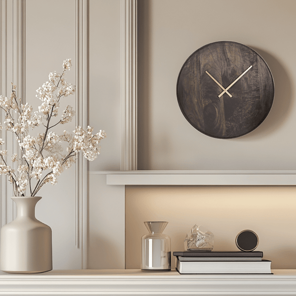 Palermo Medium Brown Mango Wood Wall Clock Accessories 