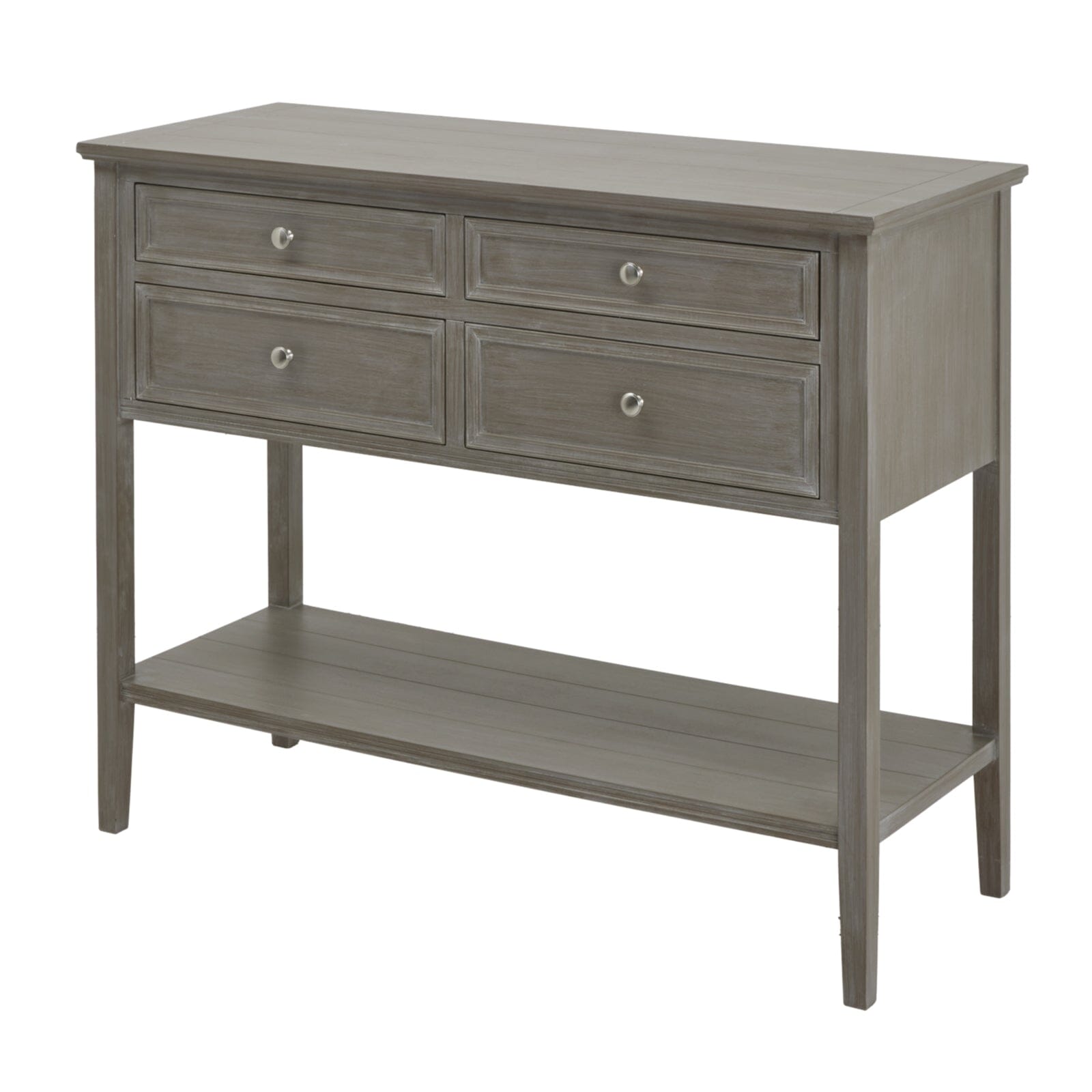 Palma Grey Washed Wood 4 Drawer Console Table Furniture 