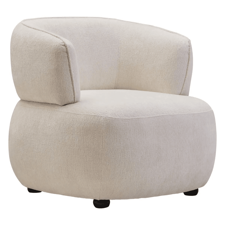 Paloma Ivory Chenille Curved Accent Chair Furniture 