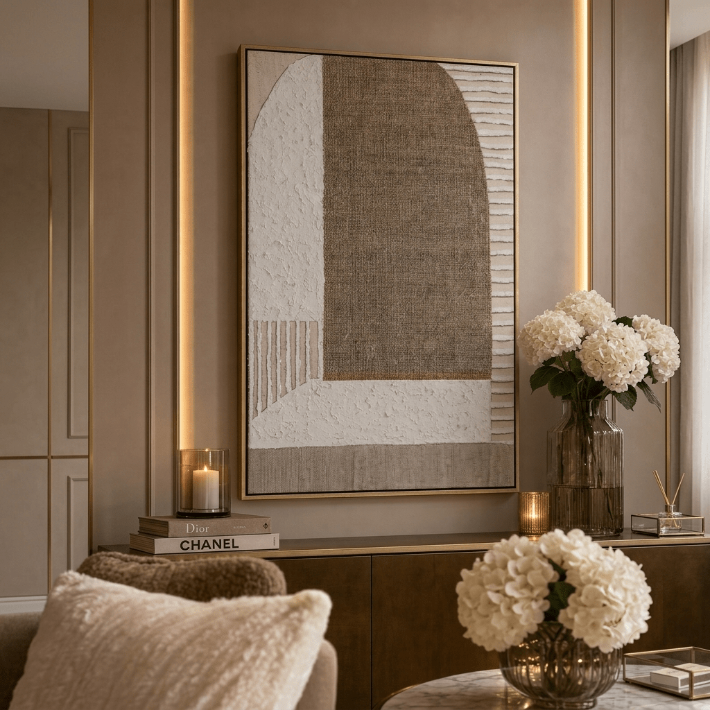 Paloma Neutral Layered Canvas Wall Art Accessories 