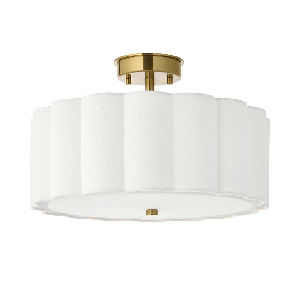 Pandora Cream & Gold Flush Ceiling Light Lighting 