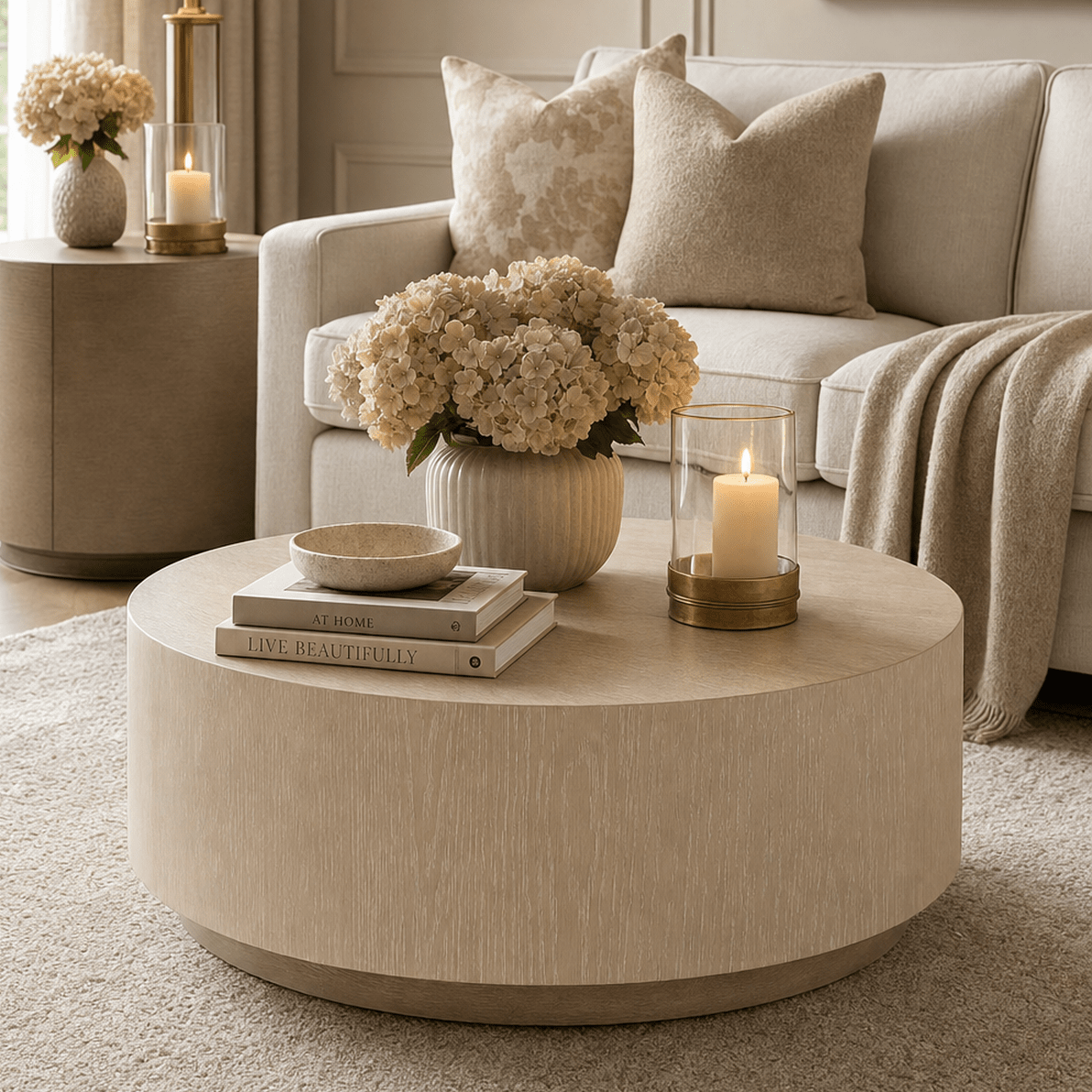 Paradigm Light Oak Round Coffee Table Furniture 