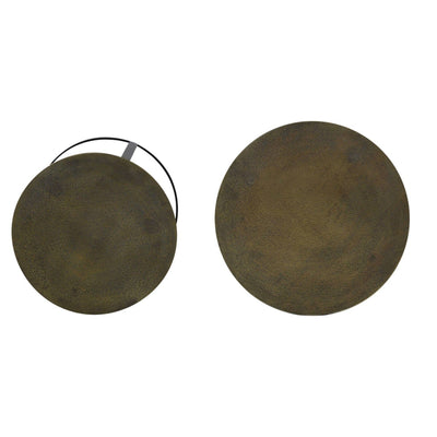 Pemberley Black & Antique Bronze Nested Side Tables Furniture 