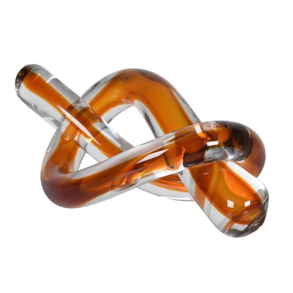 Penelope Amber Twisted Glass Knot Decorative Ornament Accessories 