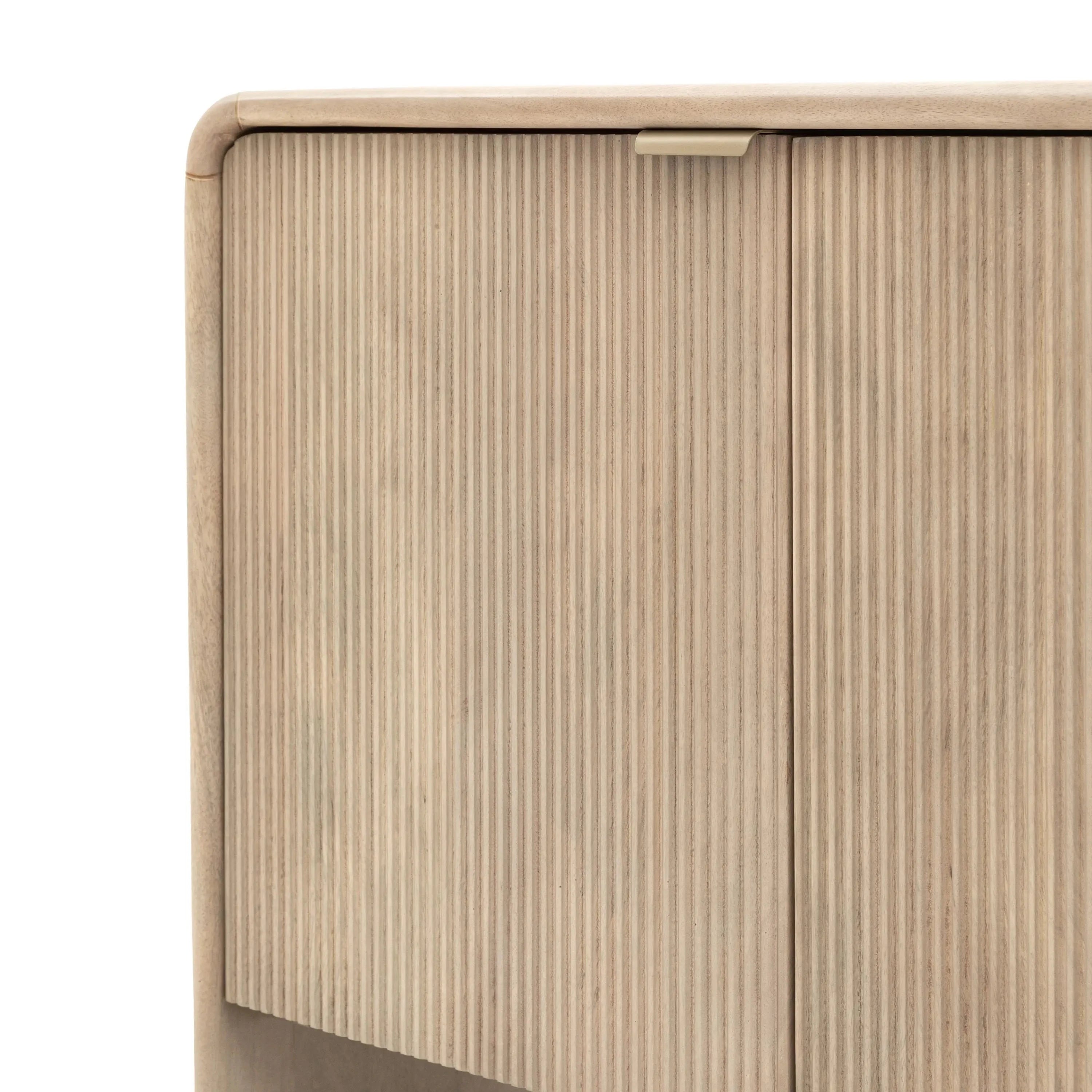 Penelope Luxury Ribbed Wooden 3 Door Sideboard Furniture 