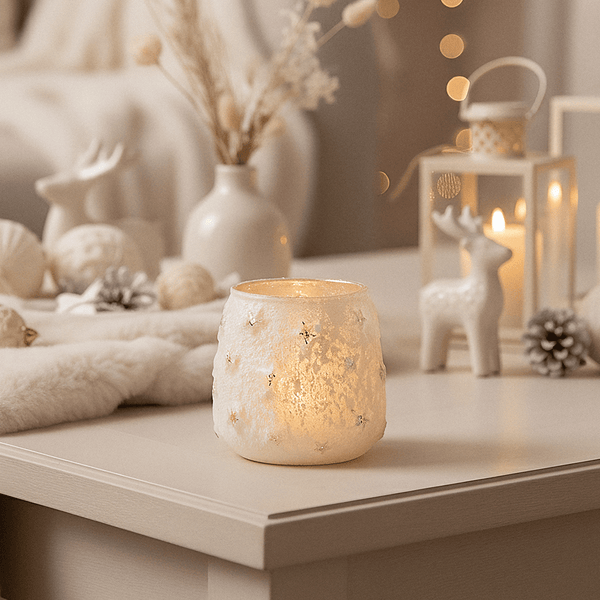 Petite Silver & White Star Candle Holder Accessories 