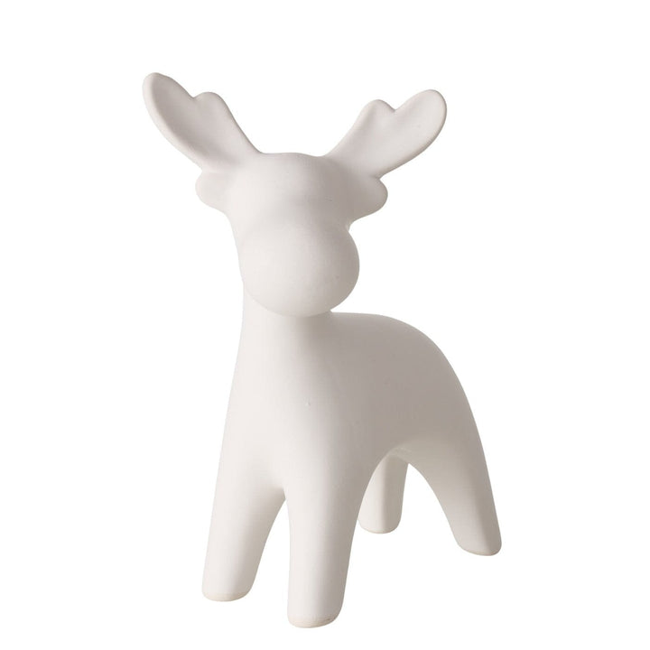 Petite White Decorative Festive Reindeer Ornament Accessories 
