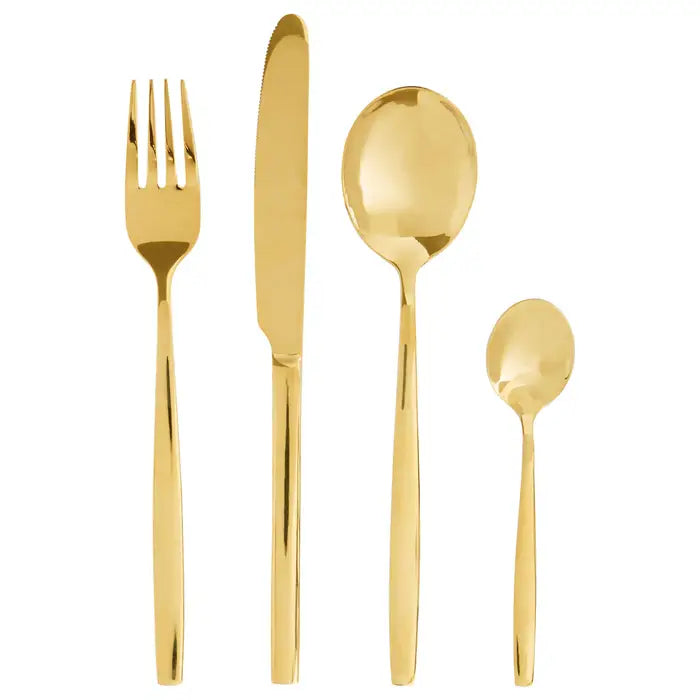 Pharaoh Gold Finish 16 Piece Cutlery Set Accessories 