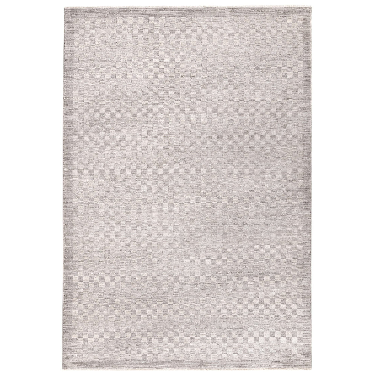 Pigalle Greige Checkerboard Rug 