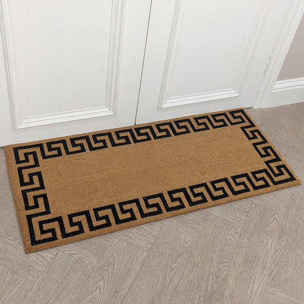 Pimlico Greek Print Bordered Double Width Large Doormat Textiles 