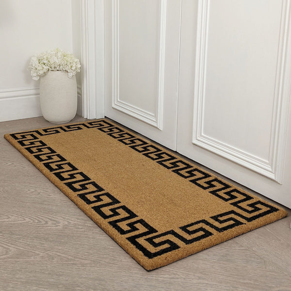 Pimlico Greek Print Bordered Double Width Large Doormat Textiles 