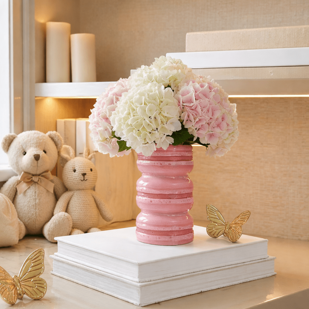 Pink Stacked Macaroon Vase Accessories 