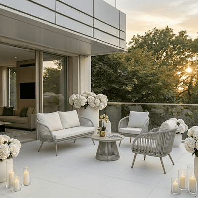 Piper Neutral 4 Seater Outdoor Lounge Set Outdoor 