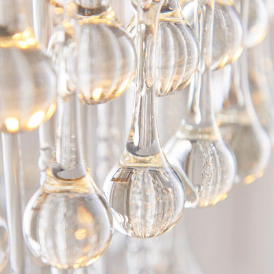 Pippa Antique Brass & Clear Glass Droplet Pendant Ceiling Light Lighting 