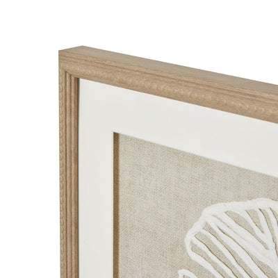 Plume Large Taupe & White Feather Wall Art with Beaded Frame Accessories 