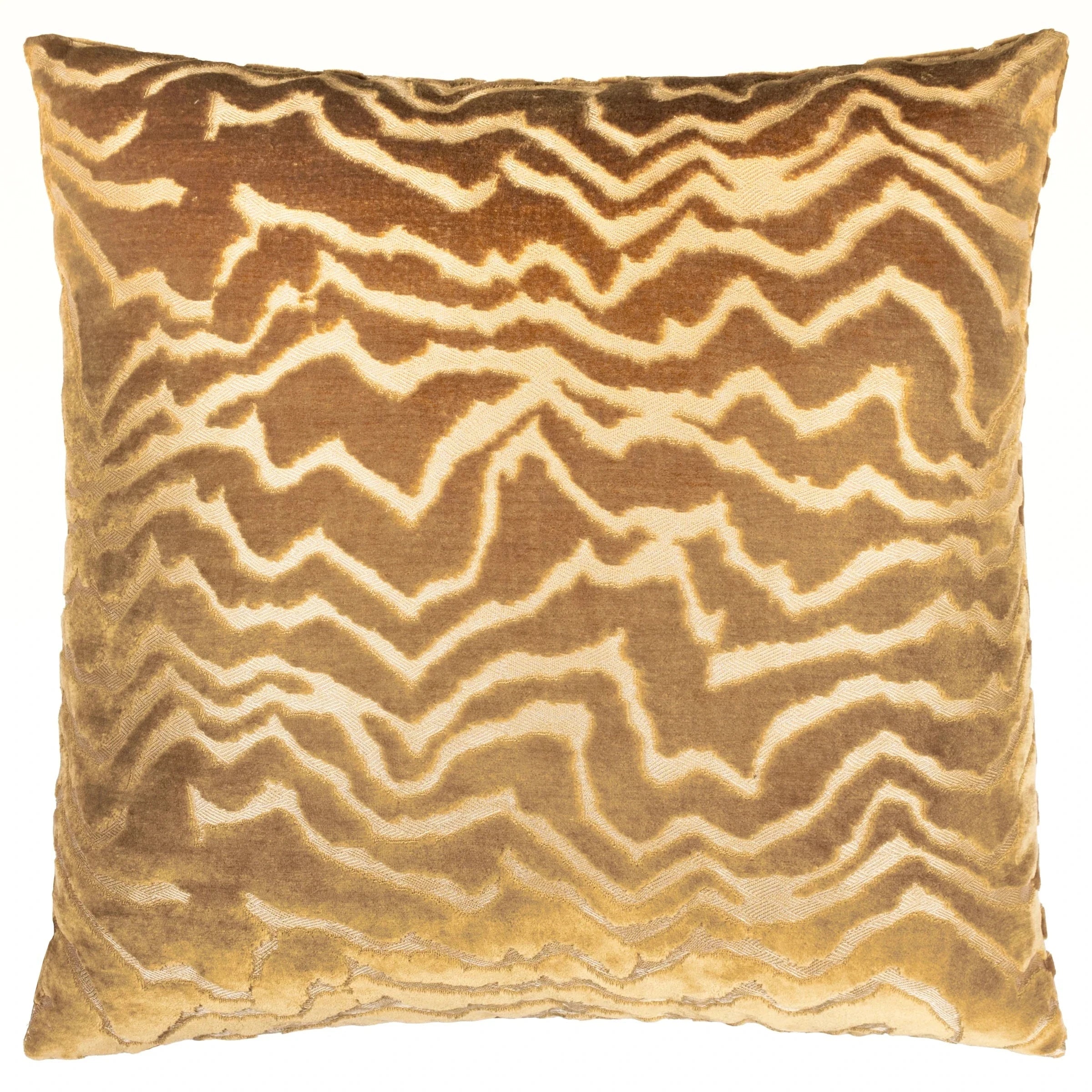 Polter Amber Velvet Pattern Feather Filled Cushion - 50x50cm Textiles 