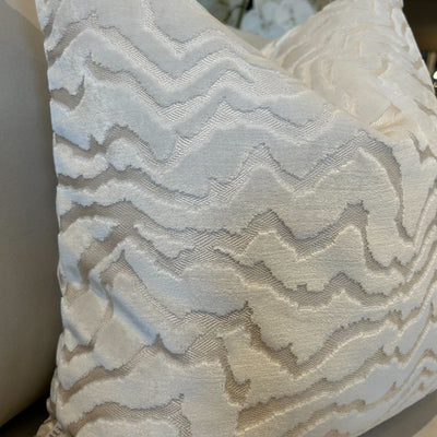 Polter White Velvet Pattern Cushion Cover - 50x50cm