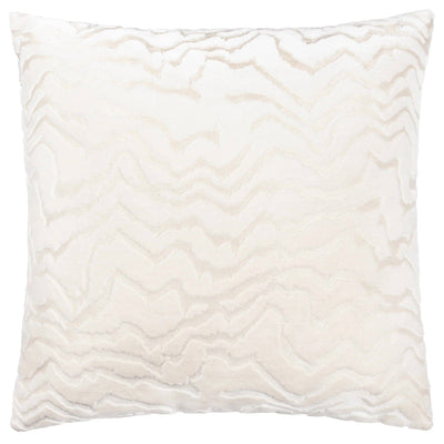 Polter White Velvet Pattern Feather Filled Cushion - 50x50cm Textiles 