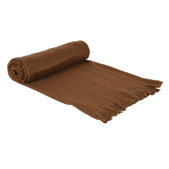 Poppy Rust Soft Touch Tasselled Edge Throw Textiles 