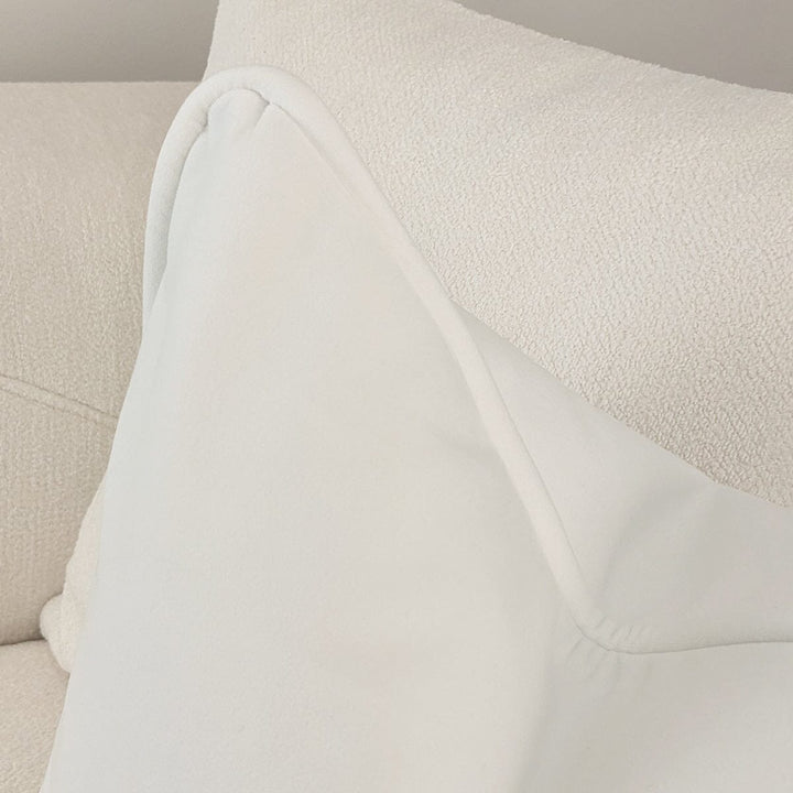 Porcelain White Velvet Piped Cushion - 50 x 50cm Textiles 