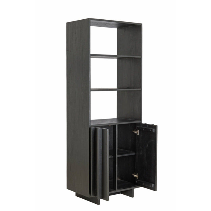 Portia Black Wooden Tall Cabinet Furniture 
