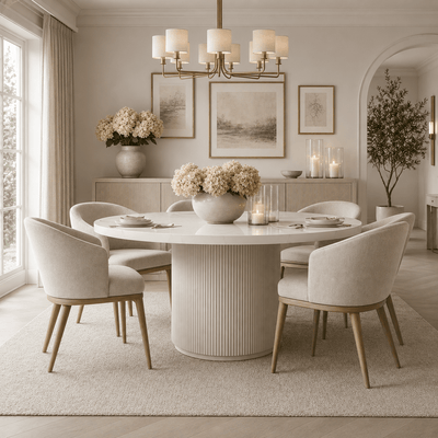 Portobello Round Marble Dining Table Furniture 
