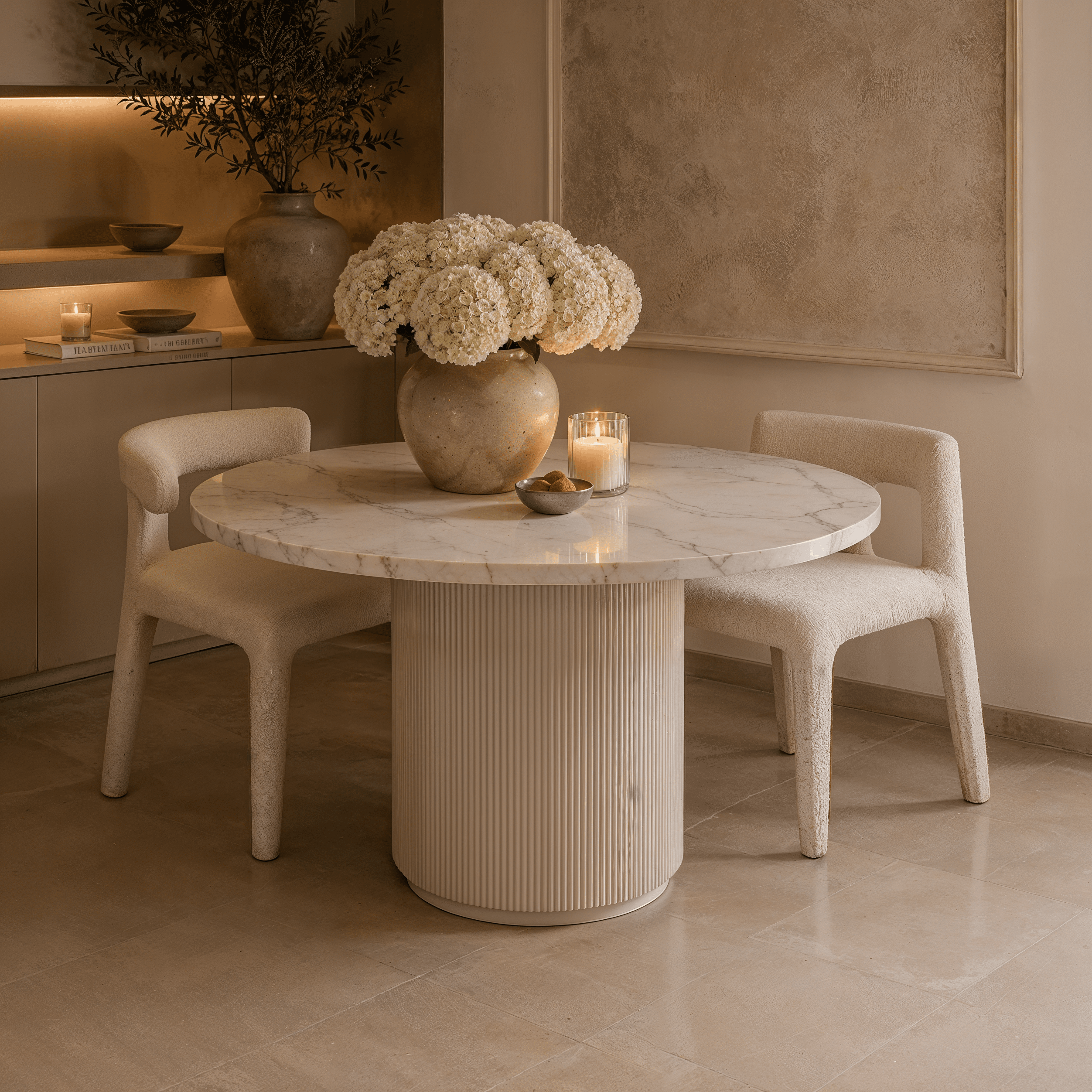 Portobello Round Marble Dining Table Furniture 