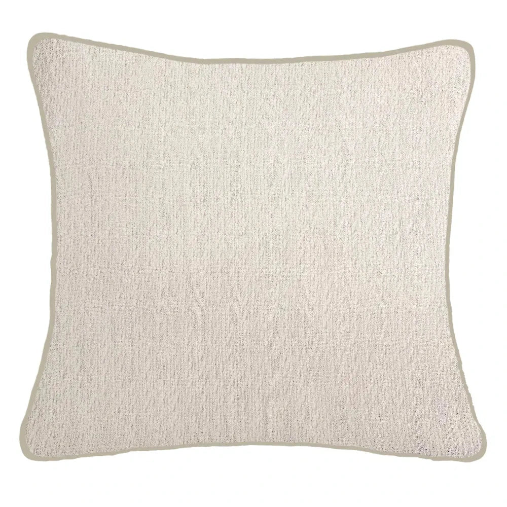 Portofino Herringbone Cream Textured Cushion - 56x56cm Textiles 
