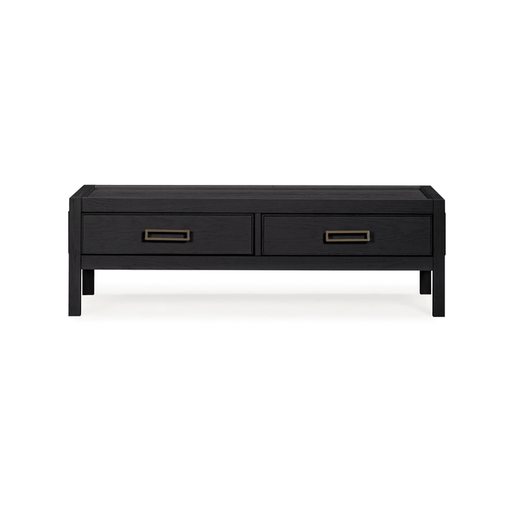 PRE ORDER - Soho Black Oak Veneer 2 Drawer Coffee Table Furniture 