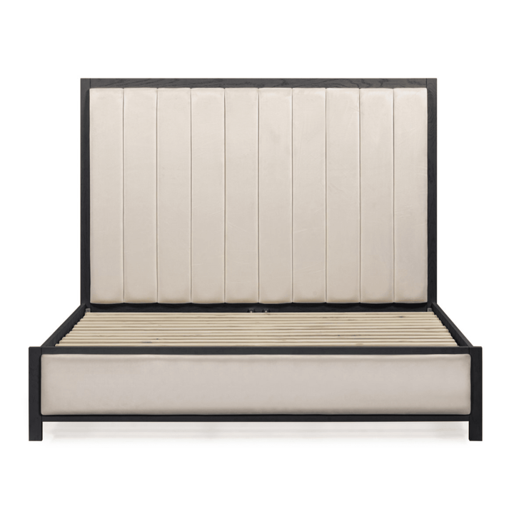 PRE ORDER - Soho Cream Velvet Bed with Black Frame Beds and Headboards 