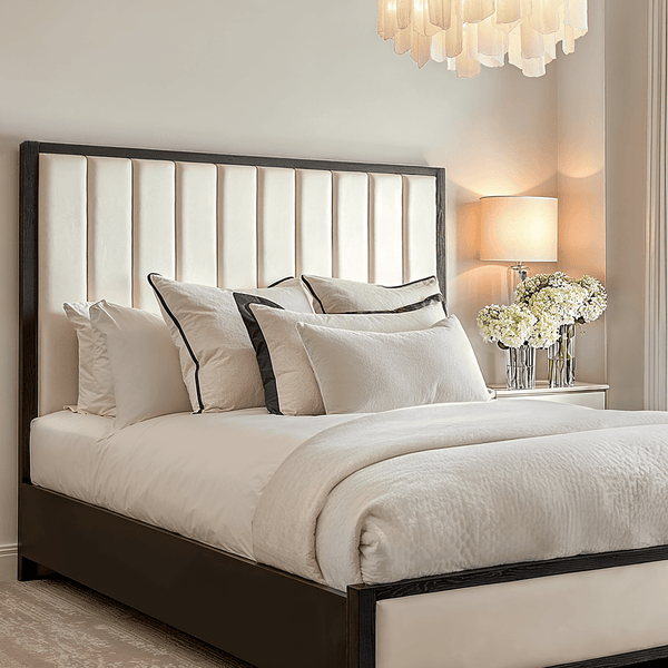 PRE ORDER - Soho Cream Velvet Bed with Black Frame Beds and Headboards 
