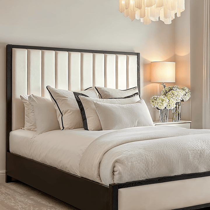 PRE ORDER - Soho Cream Velvet Bed with Black Frame Beds and Headboards 
