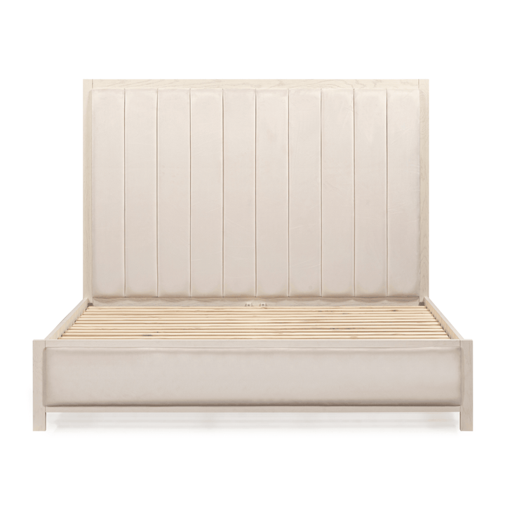 PRE ORDER - Soho Cream Velvet Bed with White Frame Beds and Headboards 