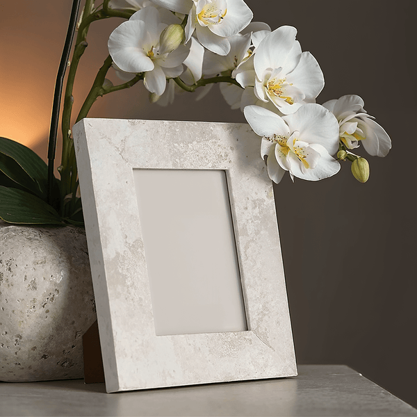 Priscilla White Concrete Effect Photo Frame - 4x6" Accessories 