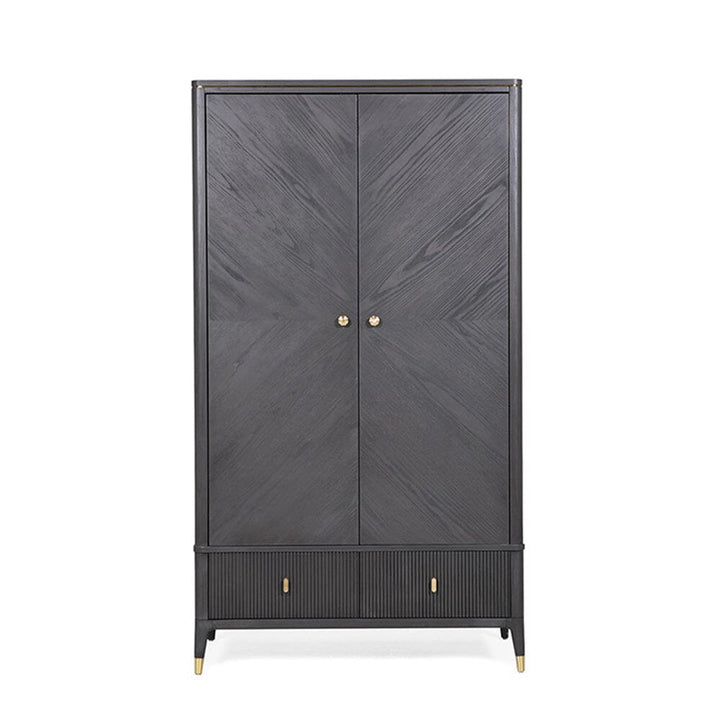 Putney Grey & Gold 2 Door Wardrobe Furniture 