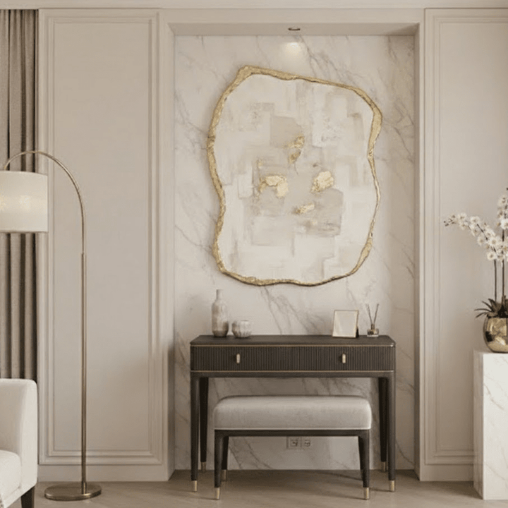 Putney Grey & Gold Dressing Table Stool