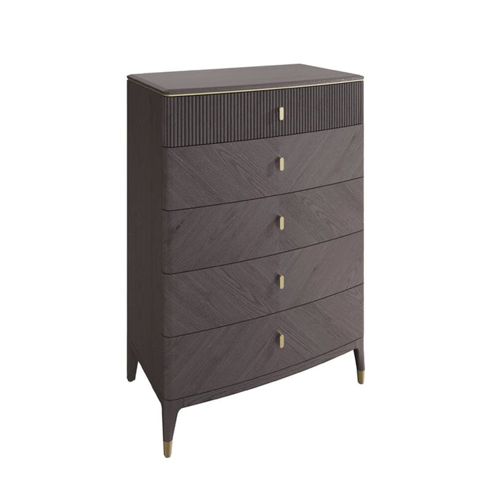 Putney Grey & Gold Tall Chest of Drawers Furniture 