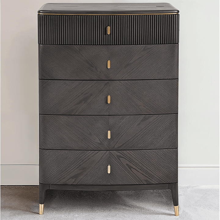 Putney Grey & Gold Tall Chest of Drawers Furniture 