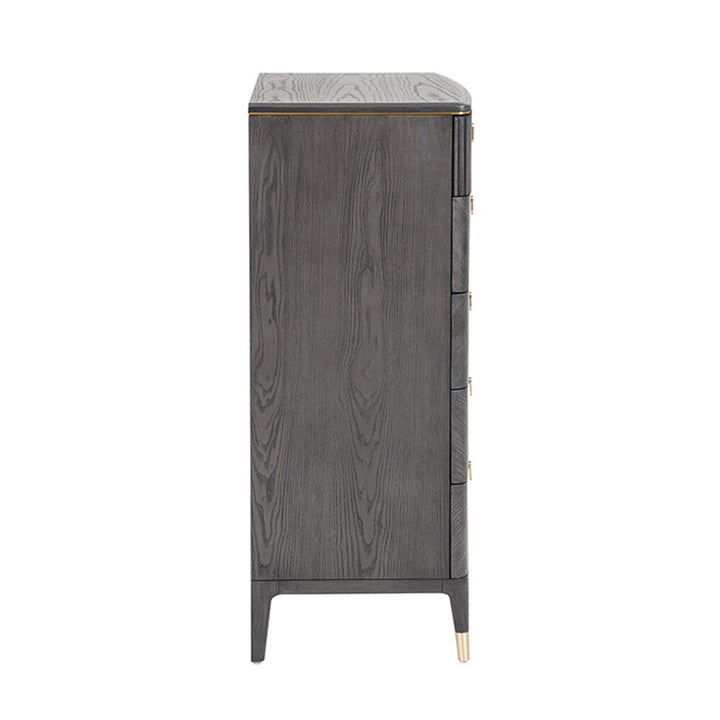 Putney Grey & Gold Tall Chest of Drawers Furniture 